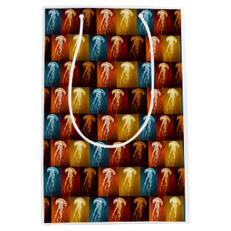 Sac Cadeau Moyen Méduse aquarelle marine vintage élégante