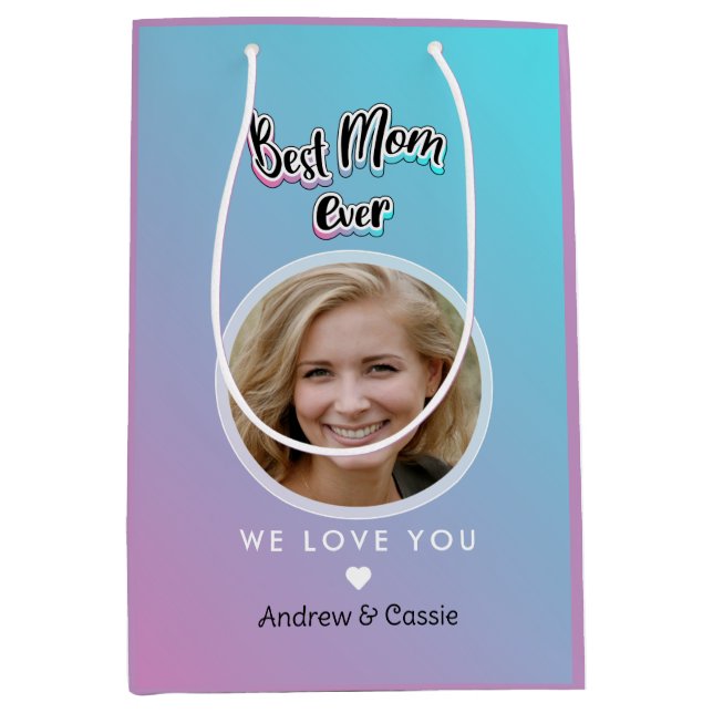 Sac Cadeau Moyen Meilleure maman jamais (Devant)