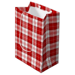 Sac Cadeau Moyen Menzies tartan rouge blanc plaid