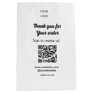 Sac Cadeau Moyen Merci pour l'examen de la commande Logo de notre e