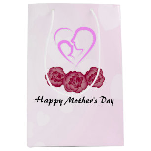 Sac Cadeau Moyen Mère et bébé Carnation enfant Fête des mères