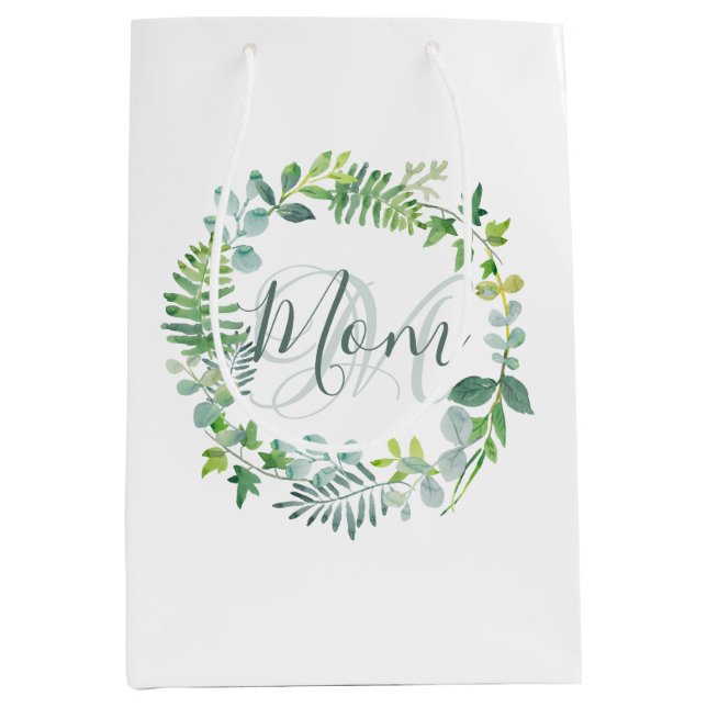Sac Cadeau Moyen Mère Verdure Foliage Wreath Fête des Mères (Devant)