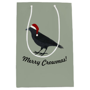 Sac Cadeau Moyen Merry Crowmas Christmas Crow