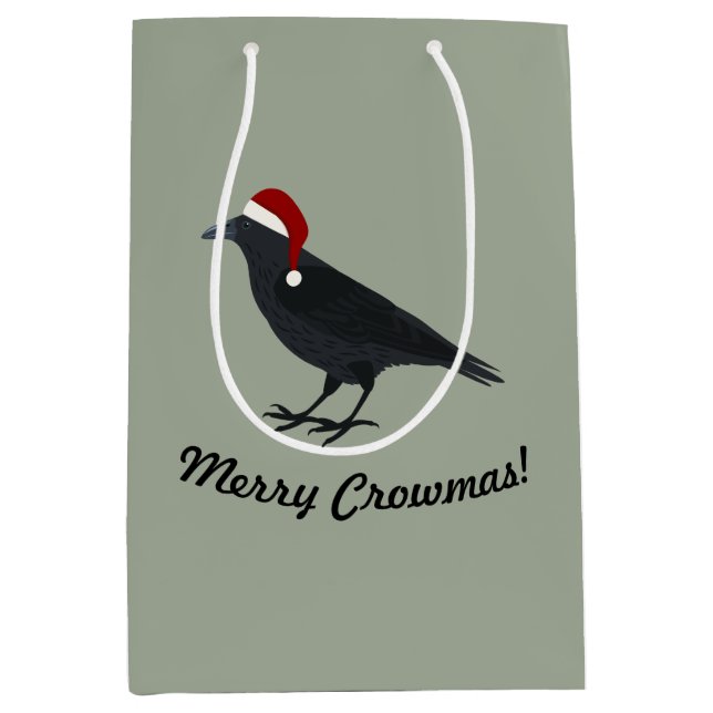Sac Cadeau Moyen Merry Crowmas Christmas Crow (Devant)