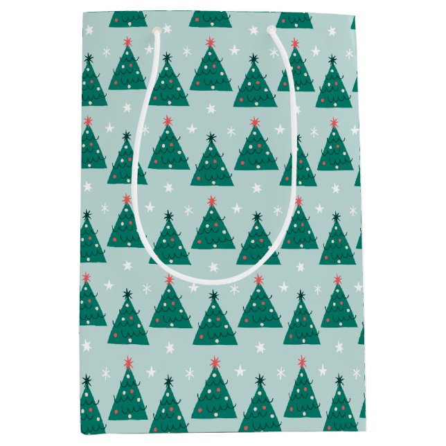 Sac Cadeau Moyen Merry Holly Days Christmas Tree  (Devant)