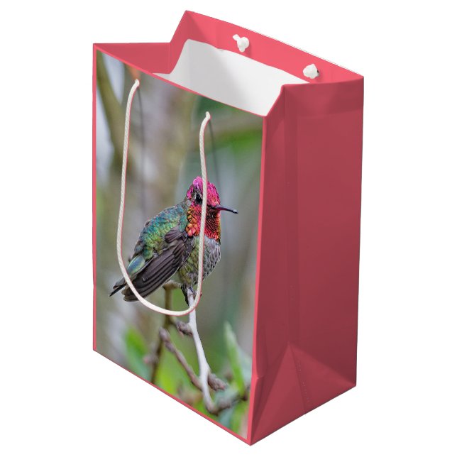 Sac Cadeau Moyen Merveilleux colibri d'Anna masculine dans un palmi (Devant Angle)