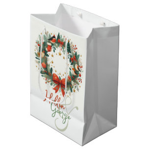 Sac Cadeau Moyen Mery Christmas Cones Mistletoe Personnalisé