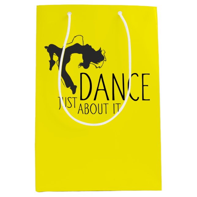 Sac Cadeau Moyen Message amusant - Juste Danser À Ce Sujet 1 (Devant)