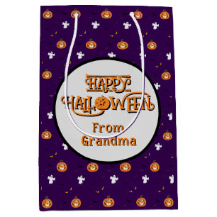 Sac Cadeau Moyen Message motif Halloween et éffrayant