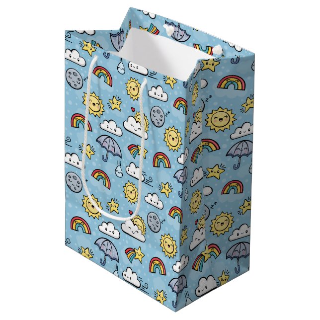 Sac Cadeau Moyen Météo mignonne (Devant Angle)