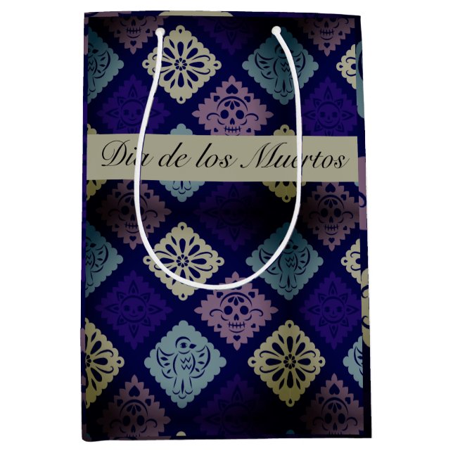 Sac Cadeau Moyen mexicain Dia de los Muertos personnalisable (Devant)