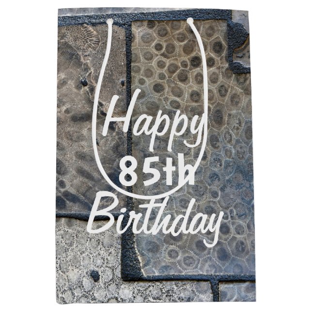 Sac Cadeau Moyen Michigan Petoskey Stone 85e anniversaire (Devant)