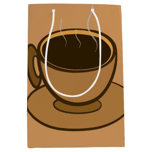 Sac Cadeau Moyen Mid Century Moderne Brown Cosy Coffee Cup (Devant)