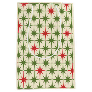 Sac Cadeau Moyen Mid Century Moderne Rétro Démarrage de Noël