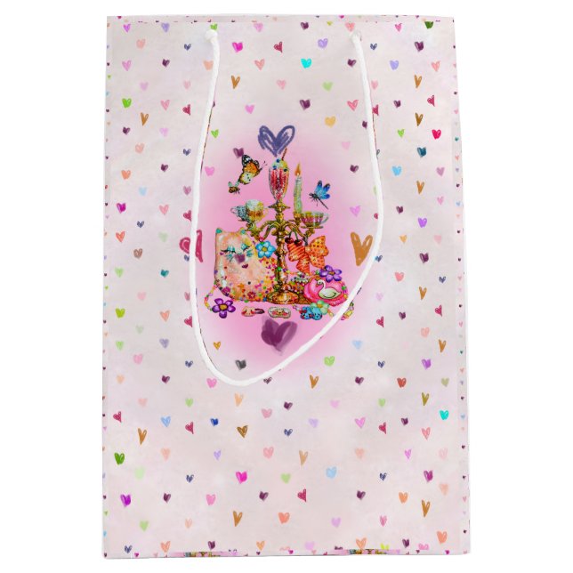 Sac Cadeau Moyen Mignon Pastel (Devant)