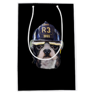 Sac Cadeau Moyen Mignonne Chien de taureau français portant un casq