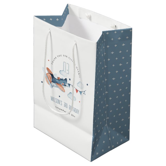Sac Cadeau Moyen Mignonne rouille Marine Plan Garland Star Nuage An (Devant Angle)