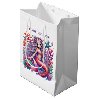 Sac Cadeau Moyen Mignonnes filles sirène ajouter du texte