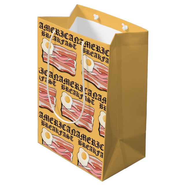 Sac Cadeau Moyen Mikitiez petit-déjeuner américain oeufs de bacon p (Dos Angle)
