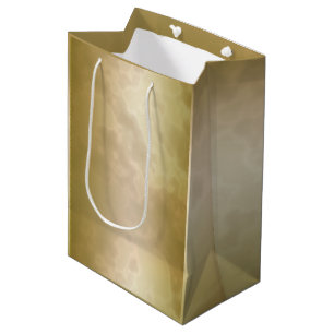 Sac Cadeau Moyen Milieu de marbre rose d'or