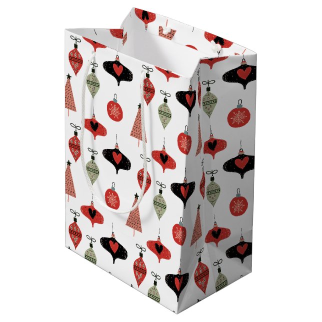 Sac Cadeau Moyen Milieu du siècle moderne Noël (Dos Angle)