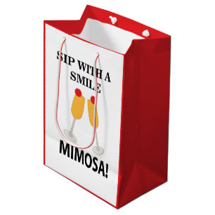 Sac Cadeau Moyen Mimosa Sip With A Smile Mimosa