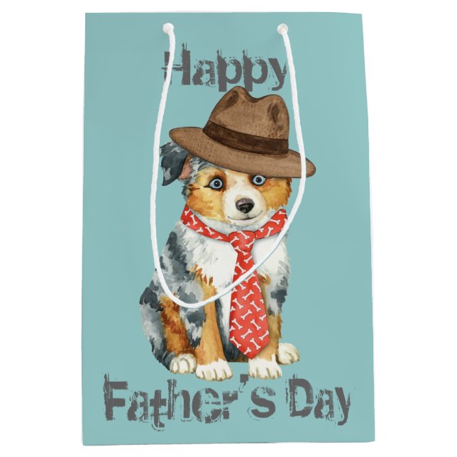 Sac Cadeau Moyen Mini American Shepherd Dad (Devant)