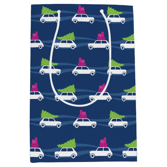 Sac Cadeau Moyen Mini Cooper - Trafic de Noël (Devant)