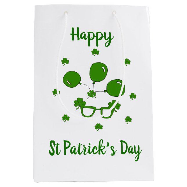 Sac Cadeau Moyen Mini Mignonne Bonne St Patrick Joyeuse Journée (Devant)