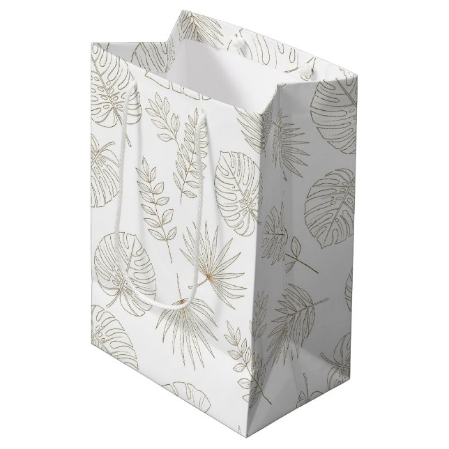 Sac Cadeau Moyen Minimal Botanical Line Art Pattern (5) (Devant Angle)