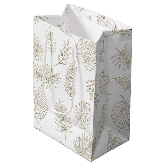 Sac Cadeau Moyen Minimal Botanical Line Art Pattern (6) (Devant Angle)