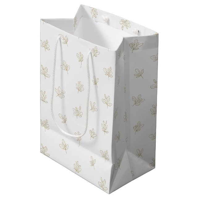 Sac Cadeau Moyen Minimal Botanical Line Art Pattern (7) (Devant Angle)