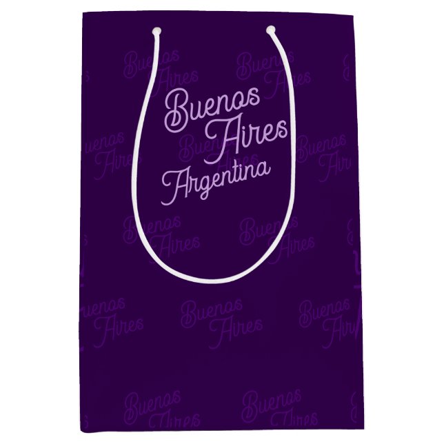 Sac Cadeau Moyen Minimal, Elegant, Pattern Buenos Aires, Argentina (Devant)