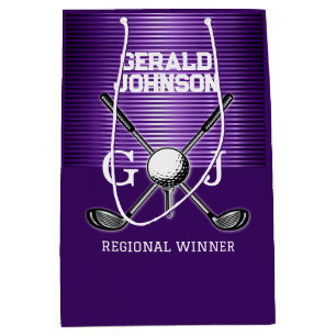 Sac Cadeau Moyen Minimaliste Personnalisé Élégant Golf Monogramme G