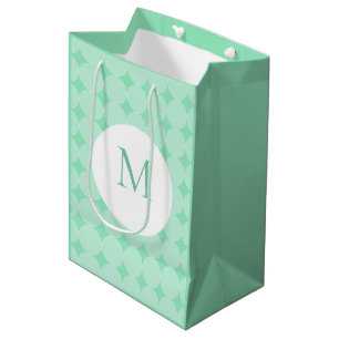 Sac Cadeau Moyen Mint Green Monogrammé Élégant Modèle moderne