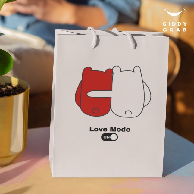 Sac Cadeau Moyen Mode Amour sur l'ours mignon Couple Valentine's (Créateur téléchargé)