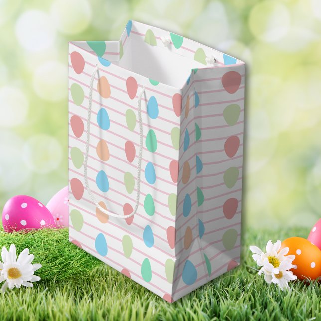 Sac Cadeau Moyen Mode rose moderne Pâques (Modern pink fashion Easter Medium Gift Bag)
