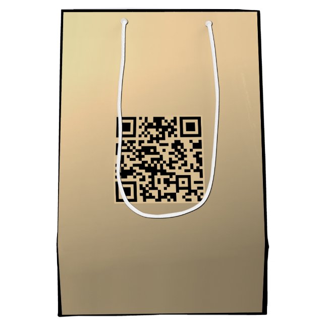 Sac Cadeau Moyen Modèle de code QR instantanément modifiable | Faux (Dos)