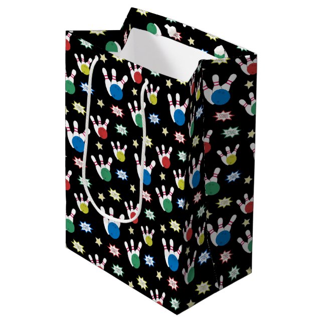Sac Cadeau Moyen Modèle de jeu de quilles  (Devant Angle)
