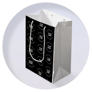 Sac Cadeau Moyen Modèle de logo et de texte modifiable facile à rem