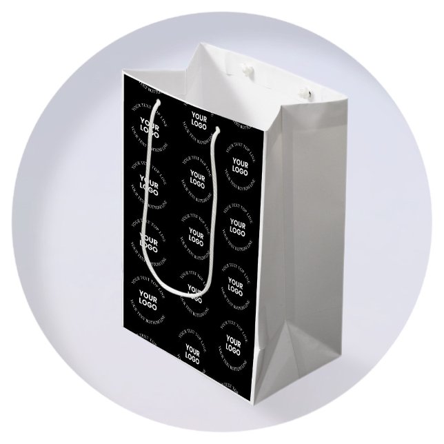 Sac Cadeau Moyen Modèle de logo et de texte modifiable facile à rem (Créateur téléchargé)