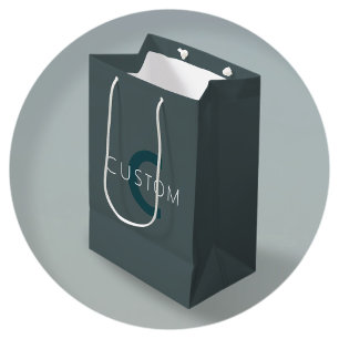 Sac Cadeau Moyen Modèle de monogramme personnalisable élégant