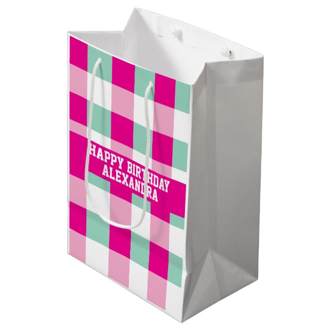 Sac Cadeau Moyen Modèle de texte (Devant Angle)