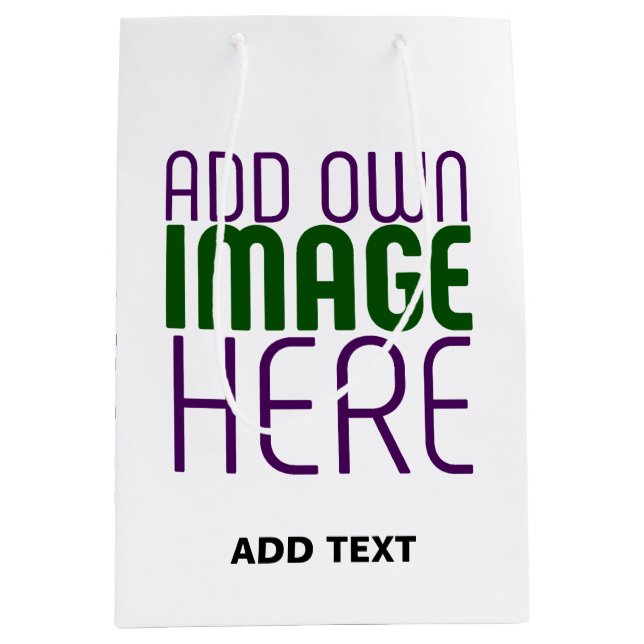 SAC CADEAU MOYEN MODELE DE TEXTE D'IMAGE BLANCHE SIMPLE ÉDITABLE MO (Devant)
