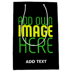 SAC CADEAU MOYEN MODELE DE TEXTE D'IMAGE NOIRE SIMPLE ET MODIFIABLE