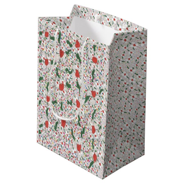 Sac Cadeau Moyen Modèle floral classique (Dos Angle)