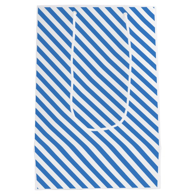 Sac Cadeau Moyen Modèle moderne tendance design Bleu blanc (Dos)