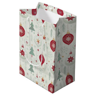Sac Cadeau Moyen Modern Simple Ornaments and Snowflakes Christmas