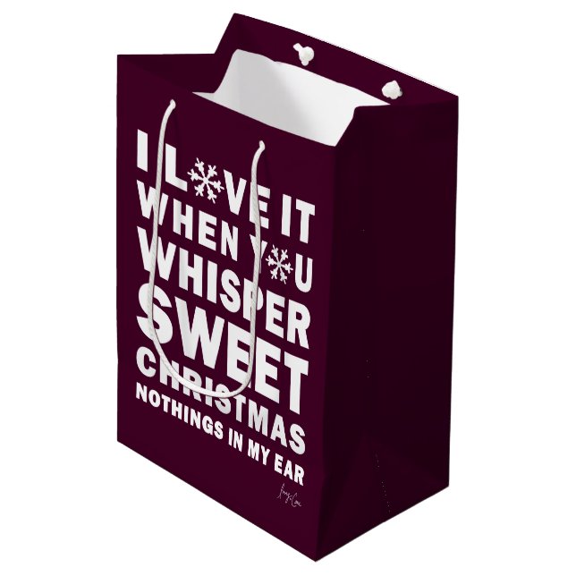Sac Cadeau Moyen Modern Xmas Maroon, Burgundy | Sweet Xmas (Devant Angle)