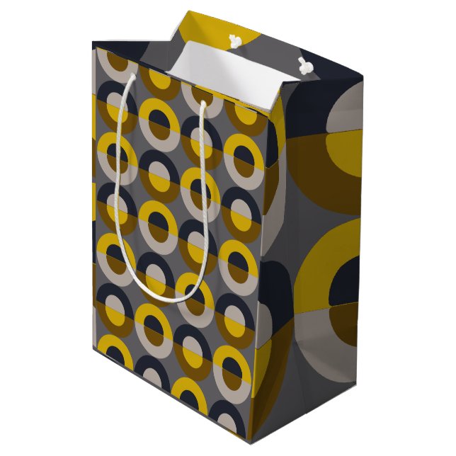 Sac Cadeau Moyen Moderne du milieu du siècle Bronze Moutarde Tonner (Dos Angle)